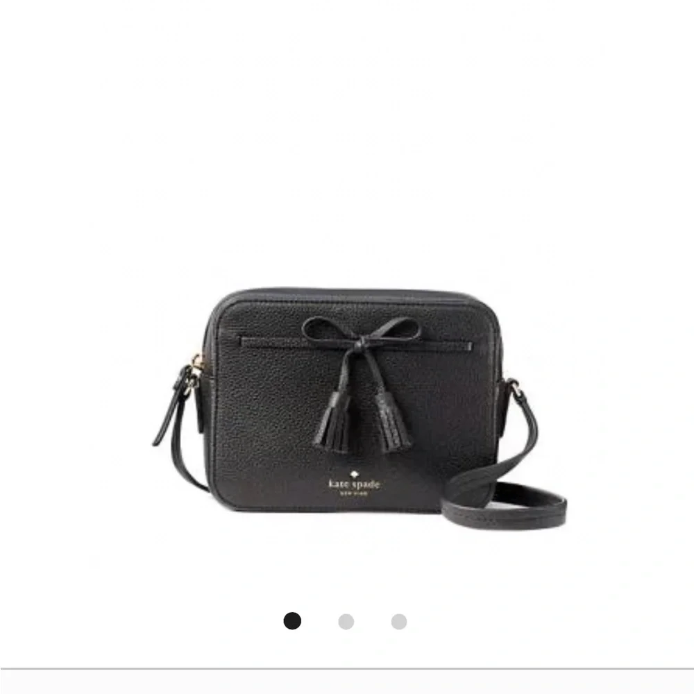 Kate Spade New York Hayes‎ Street Black Tassel Crossbody Bag Leather Minimalist
